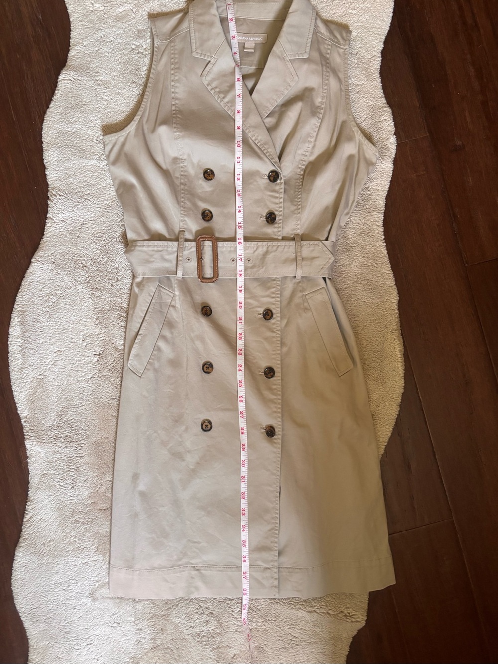 EUC Banana Republic Sleeveless Trench Dress in Beige - Size 4 - Picture 4 of 7